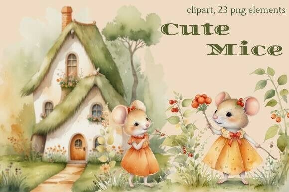 Cute Mice, Spring Houses, and Watercolor Illustrations: A Creative Collection for All