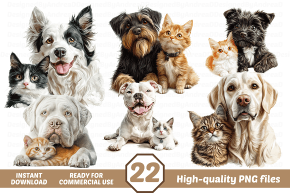 Dogs and Cats, Best Friends Clipart PNG