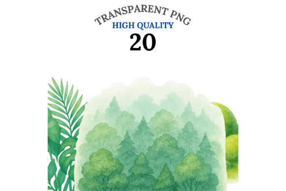 Green Background Clipart Set