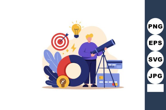 Man Using Telescope for Business Growth