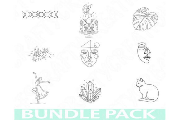Minimalist Line Art PNG Bundle