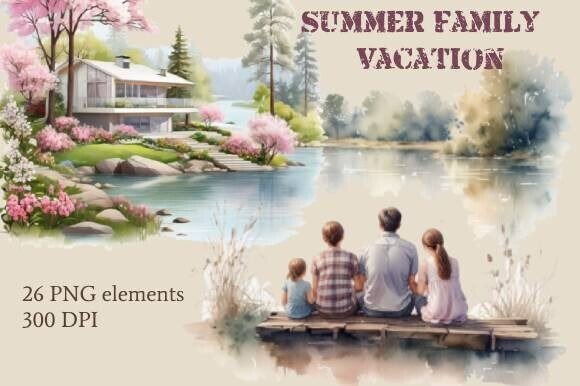 Summer Family Vacation, Forest, Lake PNG: A Creative Resource for Every Project