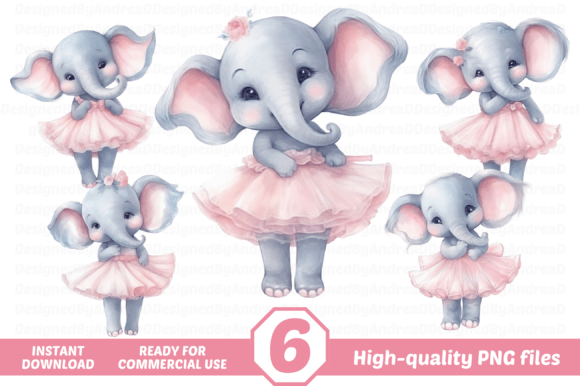 Watercolor Ballerina Elephant Clipart: A Versatile Artistic Resource