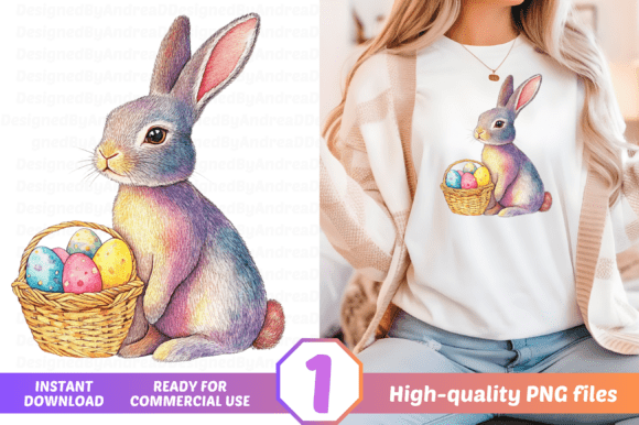 Watercolor Easter Bunny Clipart for Creative Workflows